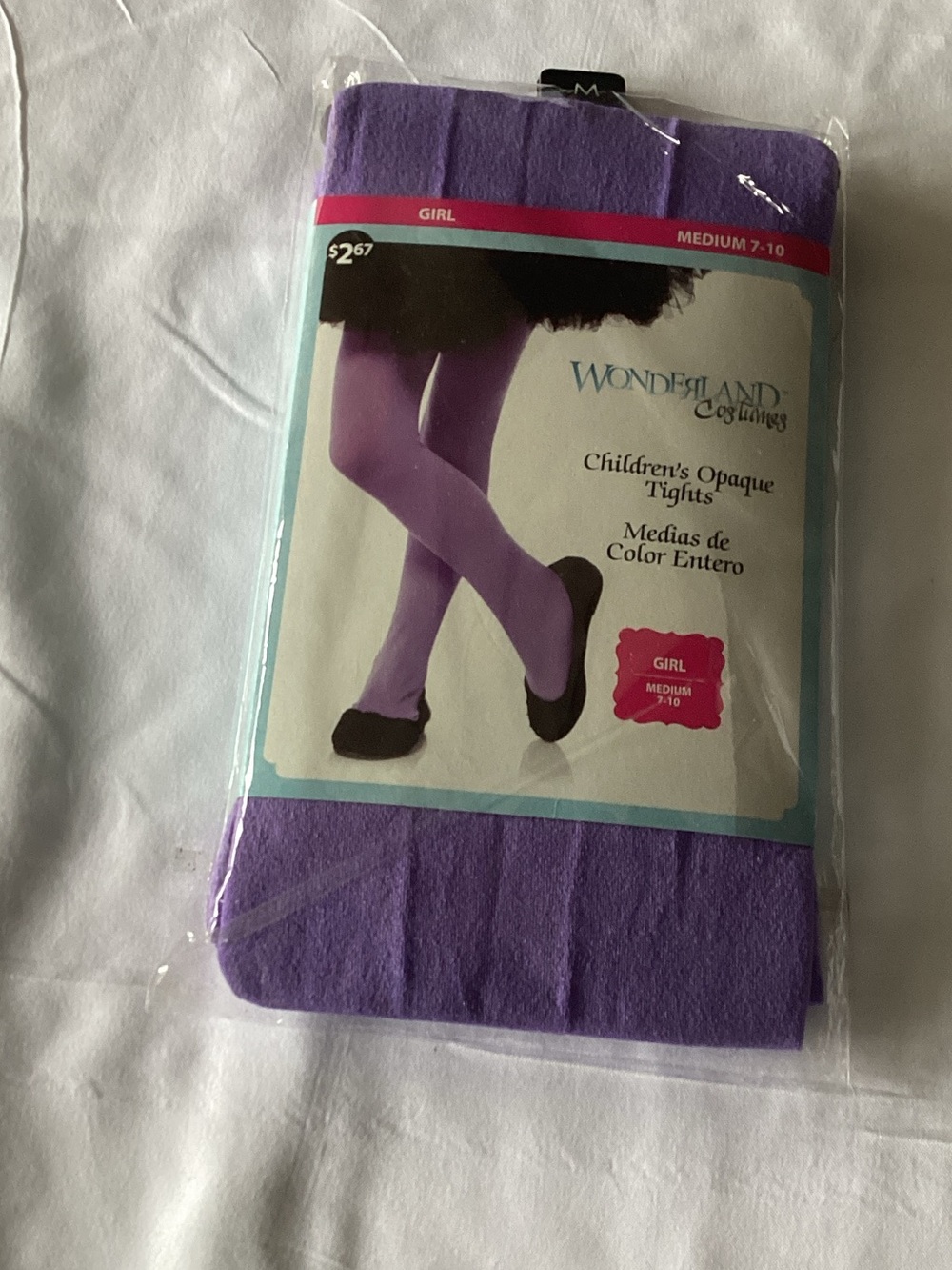 🦢 WONDERLAND Girls Bright Purple Opaque Tights